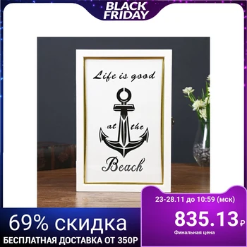 

Key holder wood 6 hooks "Anchor" white 30x20x5,5 cm 2738760