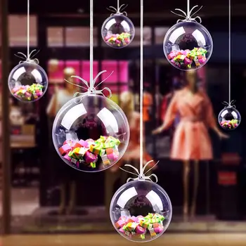

Christmas Decor Hanging Ball Transparent Plastic Ball Eternal Flower Hanging Ball Christmas Tree hanging Ornaments Home Decor