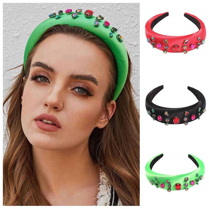 

Retro Floral Rhinestone Headband Ladies Hairbands Barlot Style Headress Headpiece Wedding Palace Hair Accessories Wholesale