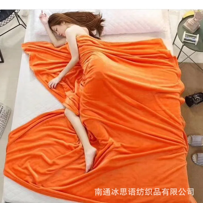 Мягкое теплое Коралловое бархатное покрывало, зимние простыни, покрывало для дивана, Фланелевое розовое одеяло s для кроватей Manta de invierno - Цвет: orange