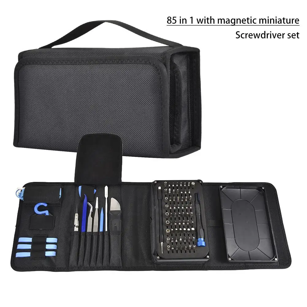 

Complete 85 In 1 Magnetic Micro Screwdriver Kit With Delicate Durable Bags For Electronic Smartphone Computer Table PC Repairing