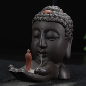 

Backflow Incense Burner Creative Home Decor Ceramic Buddha Incense Holder Buddhist Censer Zen Meditation Satan Table LLC009