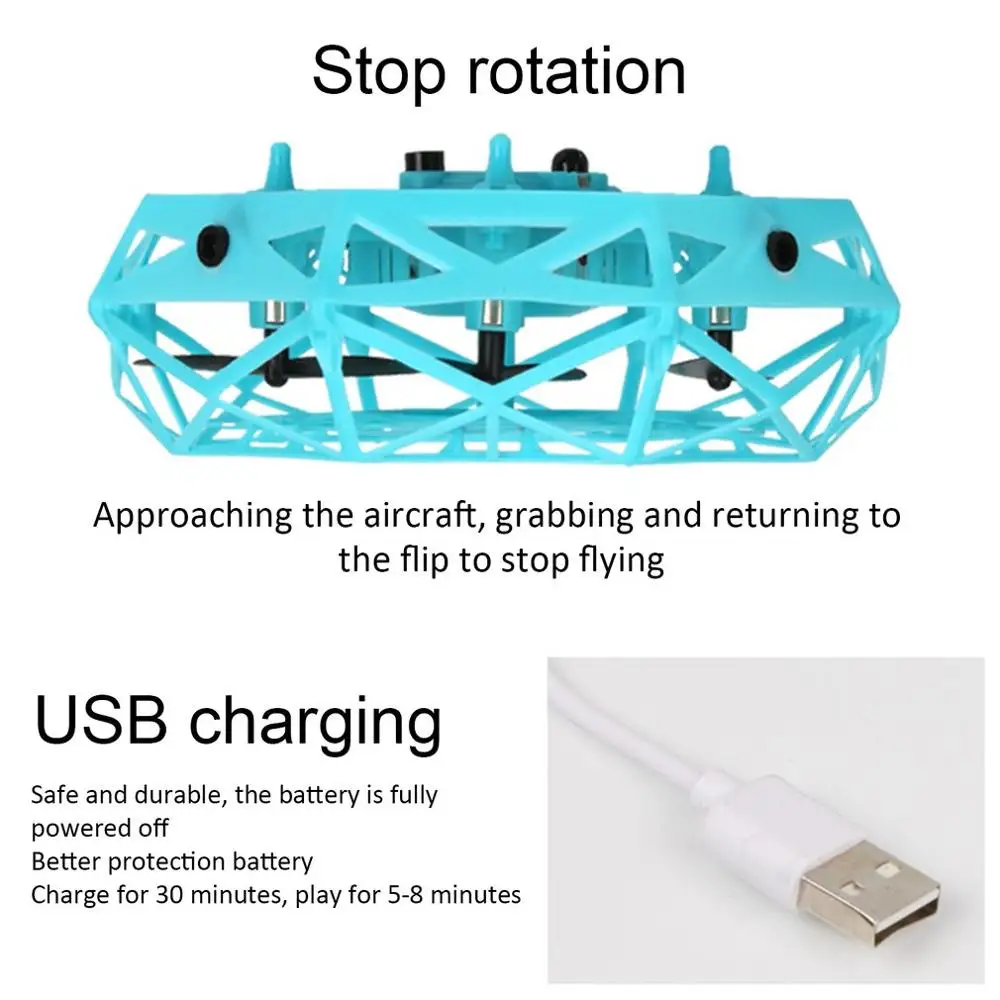 TL123 UFO Mini Drone Helicopter RC Quadcopter Sensing and Lights Indoor Toy Electronic Helicopter Toy Best Gift