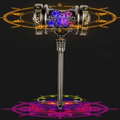 

15cm Cool Creative Led Thor Hammer Douro Continent Tangsan Haotian Hammer Flash Version Toy Model
