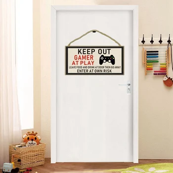 

Anti-disturb Keep Out Gamer At Play Wood Door Decor Plaque Funny Novelty Bedroom Decor Listing Birthday Gift For Son Brother