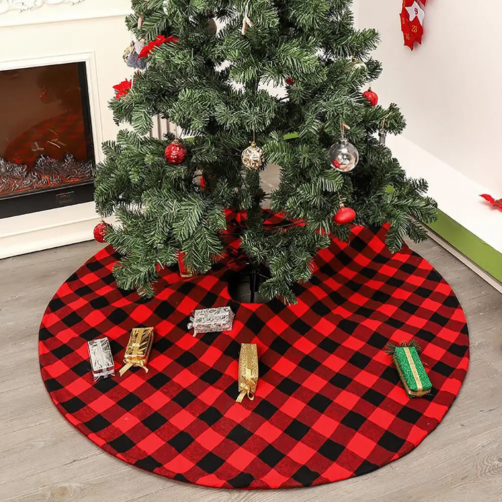 

48 Inch Christmas Tree Skirt Round Carpet Christmas Decorations for Home Floor Mat New Year Xmas Tree Carpet