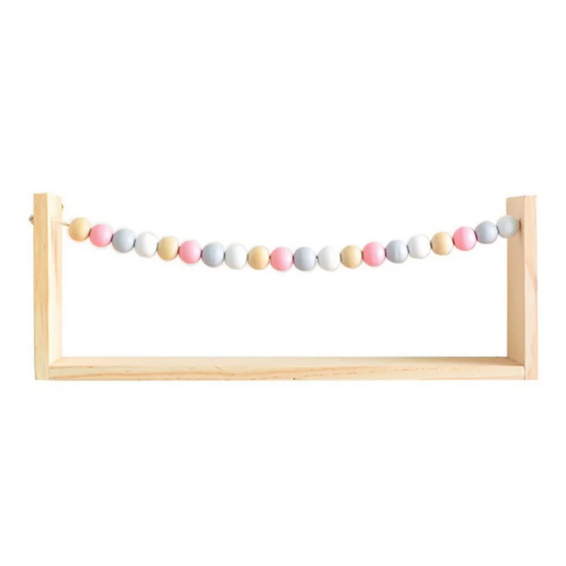 High Quality Novelty Free Punch Wall Storage Rack Colorful Beads Decor Wall Mounted Shelf Home Decoration
