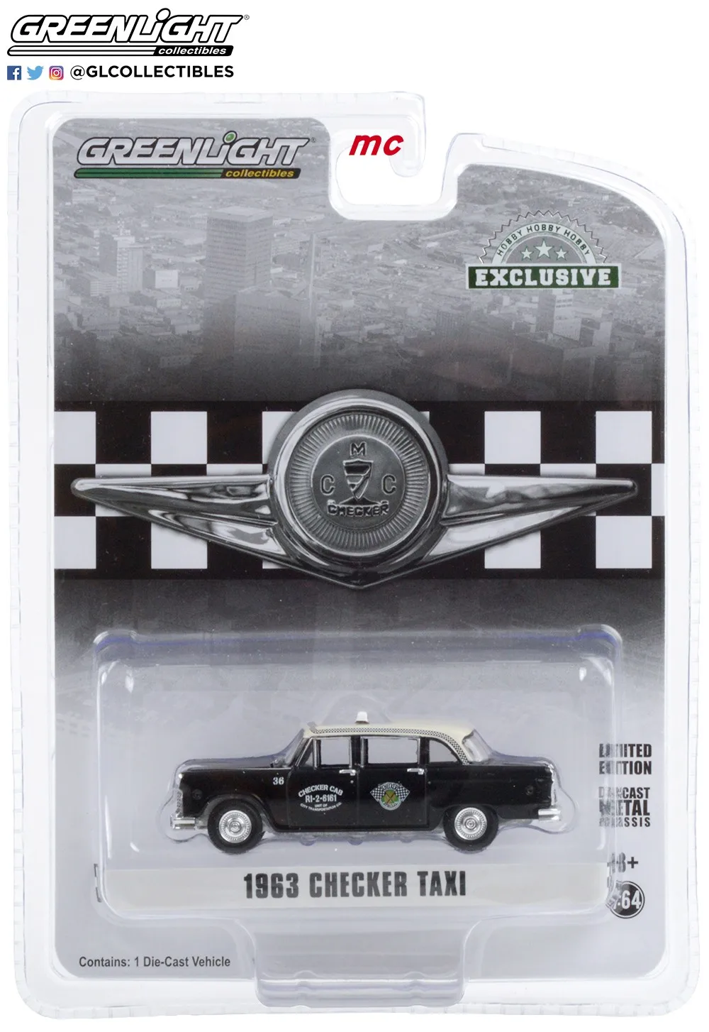 GreenLight 1:64 1963 шахматный мотор Marathon A11 модель автомобиля из сплава металлические