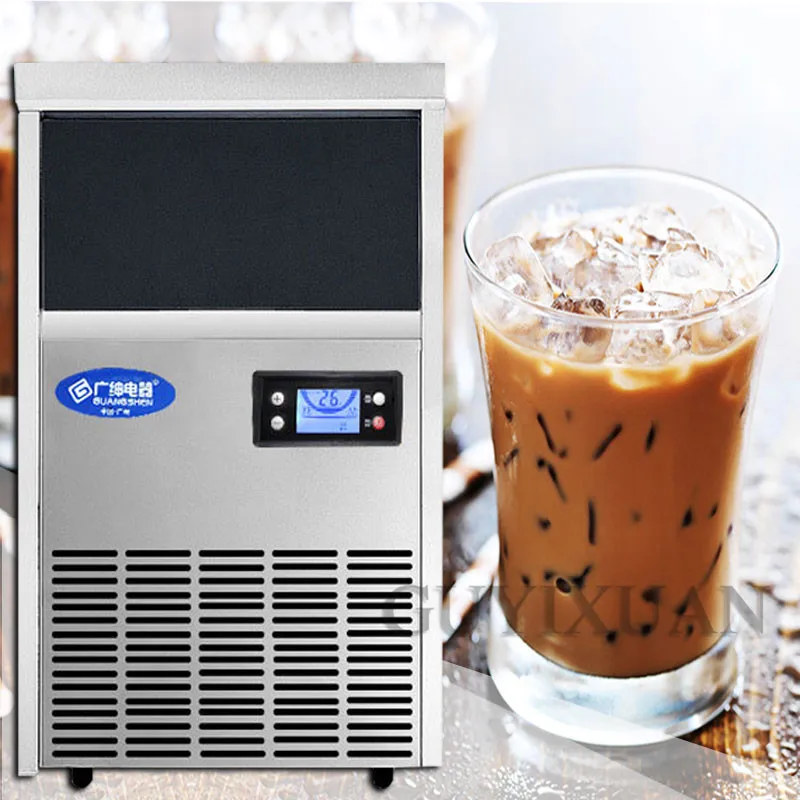 220 В/470 Вт полностью автоматический льдогенератор коммерческий чайный магазин кафе льдогенератор корпус из нержавеющей стали машина для льда