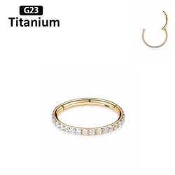 Premium Titanium CZ Nose Ring - Small Septum Hoop & Helix Earrings (16G 1.2x7mm)