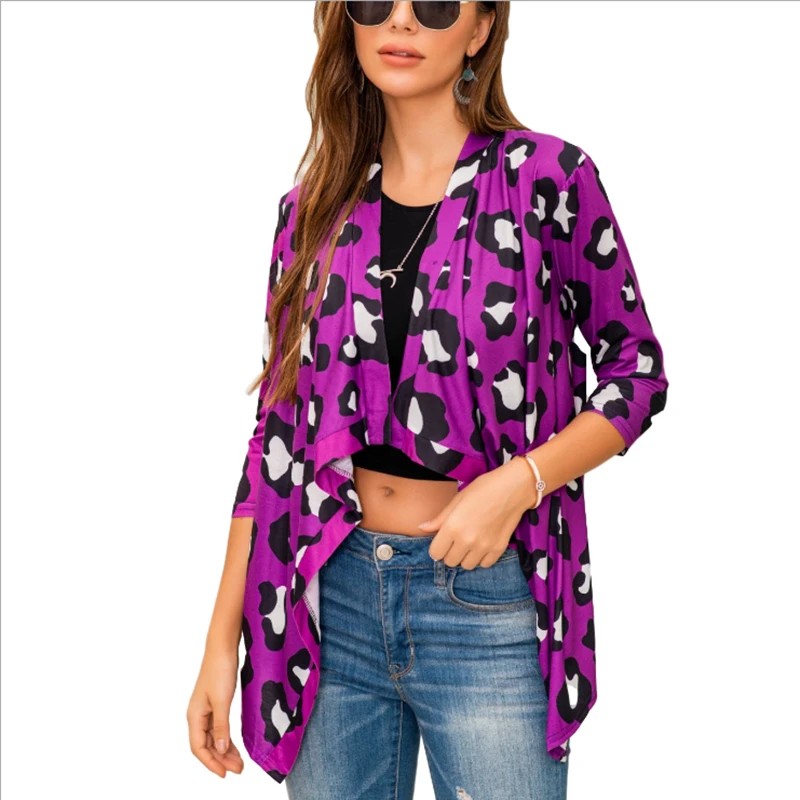 

Blouse Femme Autumn Winter Cardigan Jacket Pattern Print Long Sleeve Blusas De Mujer Cape Jacket Party Beach Streetwear