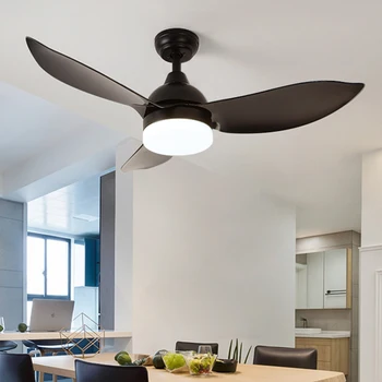 

42 Inch Ceiling Fans with light remote control 3 Blades wooden three colors fan creative wood 24w 220v for living room