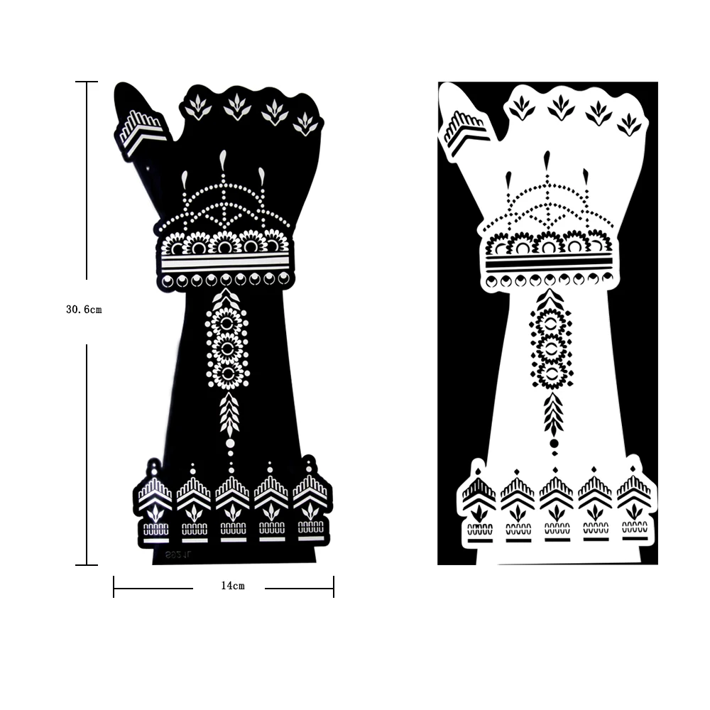 Henna tattoo stencils 2 sheet Hand Finger Body Paint Henna Tattoo Templates Stencil DIY Indian Style