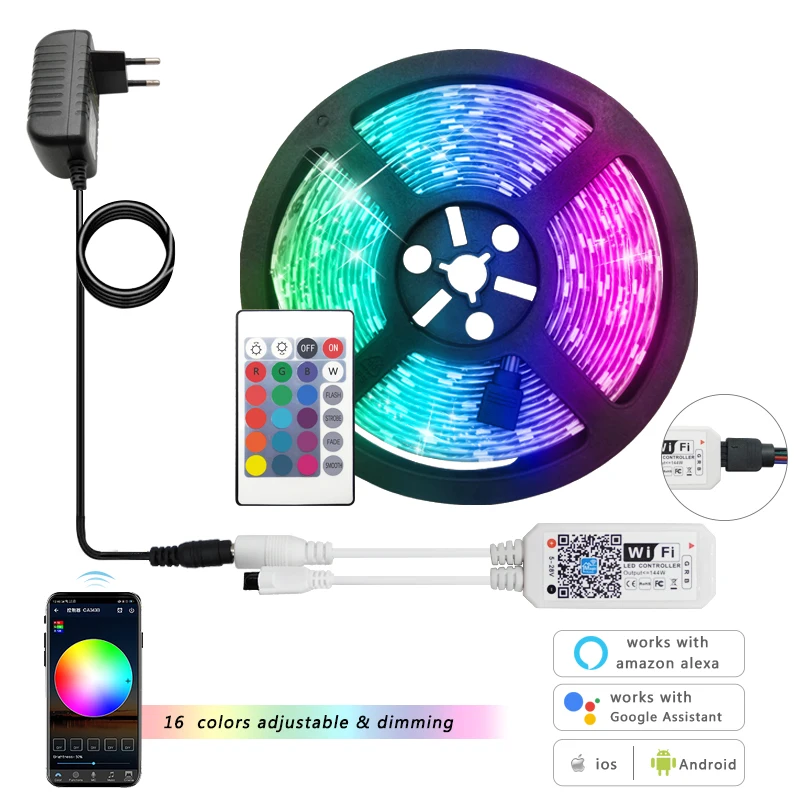5 м 10 15 20 Светодиодная лента 5050 2835 IP65 RGB светильник Кая 12 В постоянного тока Диодная