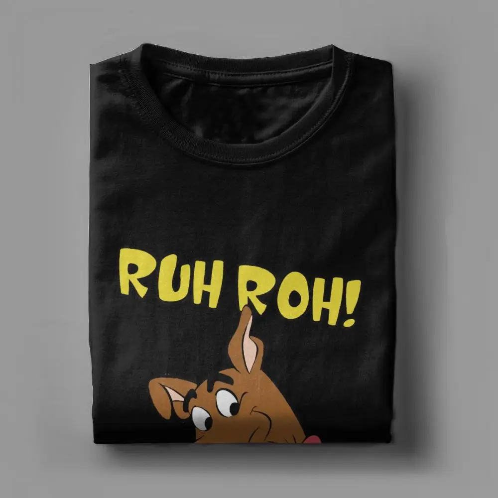 Хлопок Для мужчин футболки Скуби-Ruh Roh Для мужчин футболка забавная футболка с круглым вырезом футболки Летние Футболки