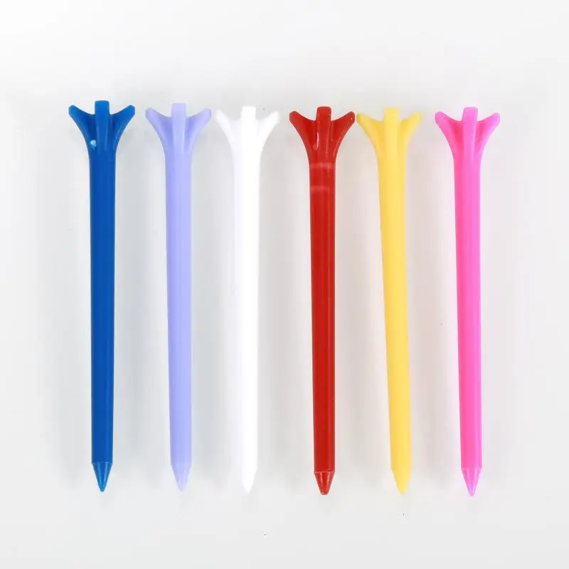 

100Pcs/Pack Multicolor Professional Zero Friction 5 Prong 70mm Golf Tee 5 Claw Less Resistance Durable Plastic Golf Tees