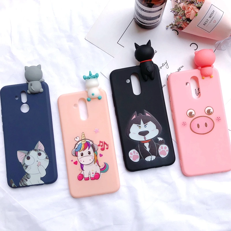Funda Huawei Mate 20 Lite Case etui 10 3D Kawaii Bear Unicorn Silicone Cover on for Capa | Мобильные телефоны и