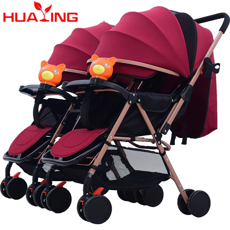  With music box can be taken apart double stroller portable twins strollers can sit can be folded ba