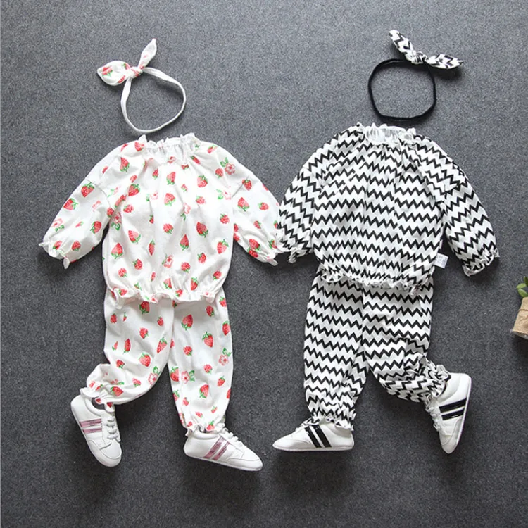 

Cute Newborn Baby Girls Clothes Autumn Spring Toddler Kids Tops+Pants+Headband 3PCS Infant Toddler Baby Girls Clothing Set