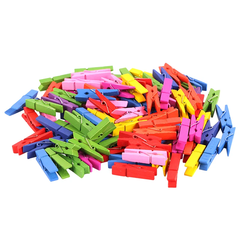25/35/45MM 길이 다채로운 미니 크기 옷, 사진 클립, 종이 Clothespin, 공예 장식, 휴대용 나무 클램프에 대 한 나무 클립