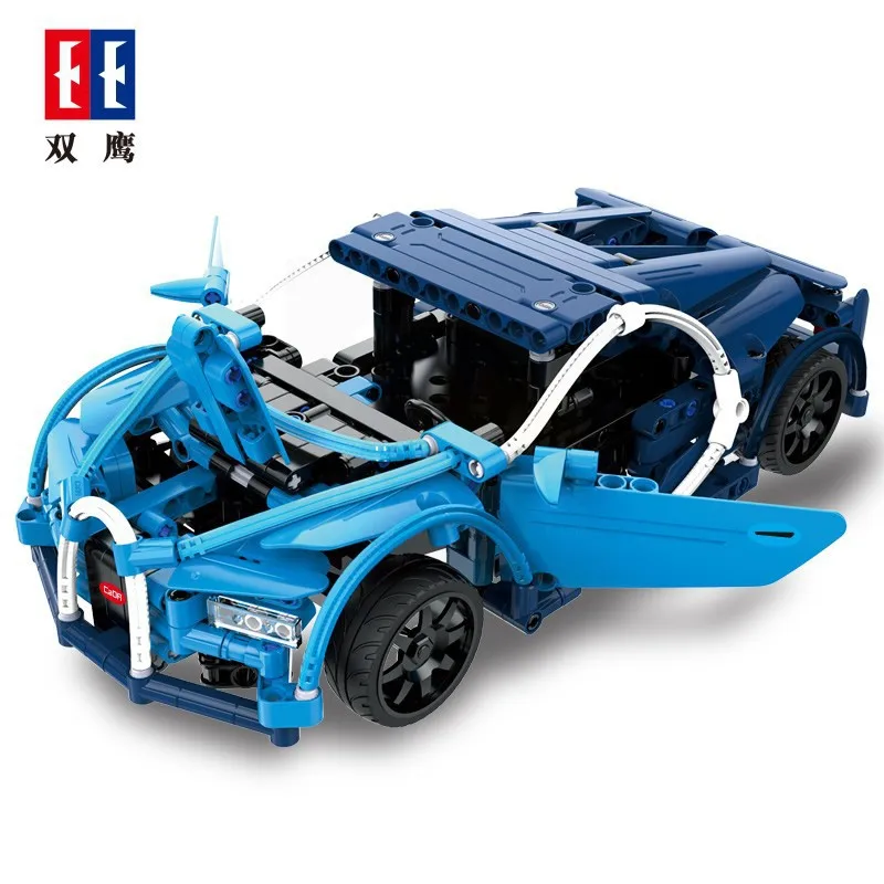 

Double e C51053 Electric Remote Control Blue Phantom Sports Car Children'S Educational Fight Inserted Assembled Building Blocks