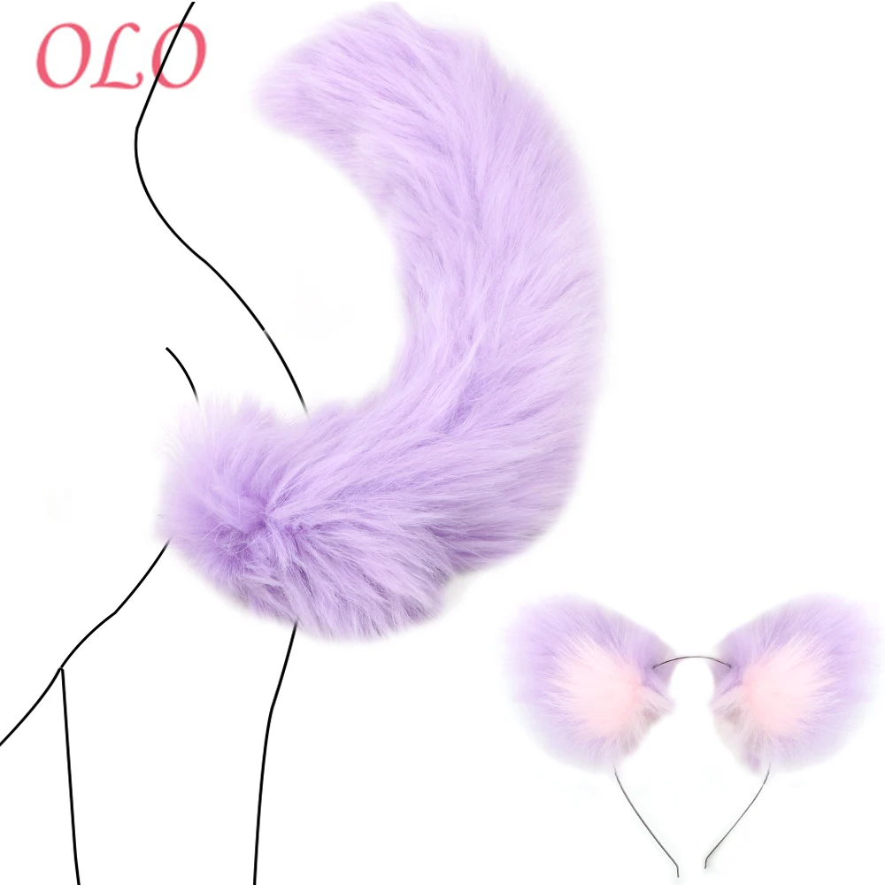 Анальная пробка OLO симпатичная мягкая металлическая для косплея гладкая на ощупь