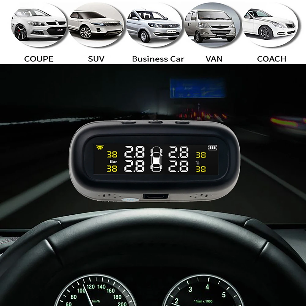 Система контроля давления в шинах в реальном времени TPMS 0-4,3 бар CR1632 4 внешних датчика цифровой измеритель давления в шинах