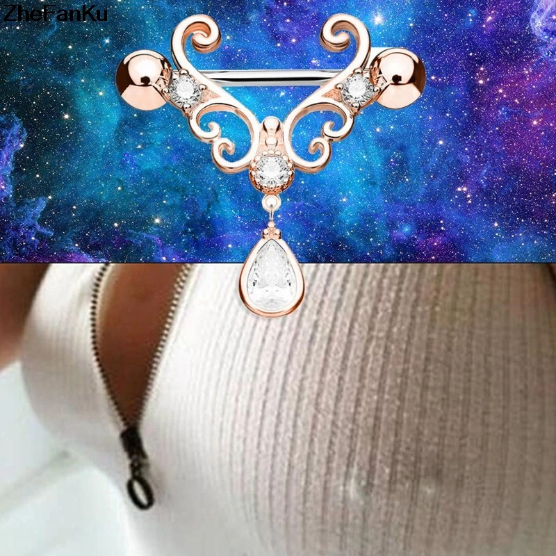 2 шт модный каплевидный кулон кольца для сосков сосок Nailzircon подвеска сосок пирсинг Щиты Бар украшения для сосков