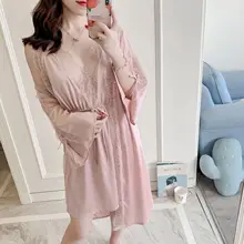 Женская пижама из 2 частей, атласная пижама, шелковая Домашняя одежда, кружевная сексуальная пижама для сна