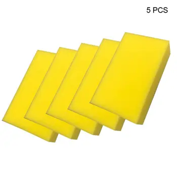 

5 Pcs Yellow Car Wash Wax Square Sponge Extra Soft Large Size Washing Cellulose Multi-use Cleaning and Maintenance Tool Parts