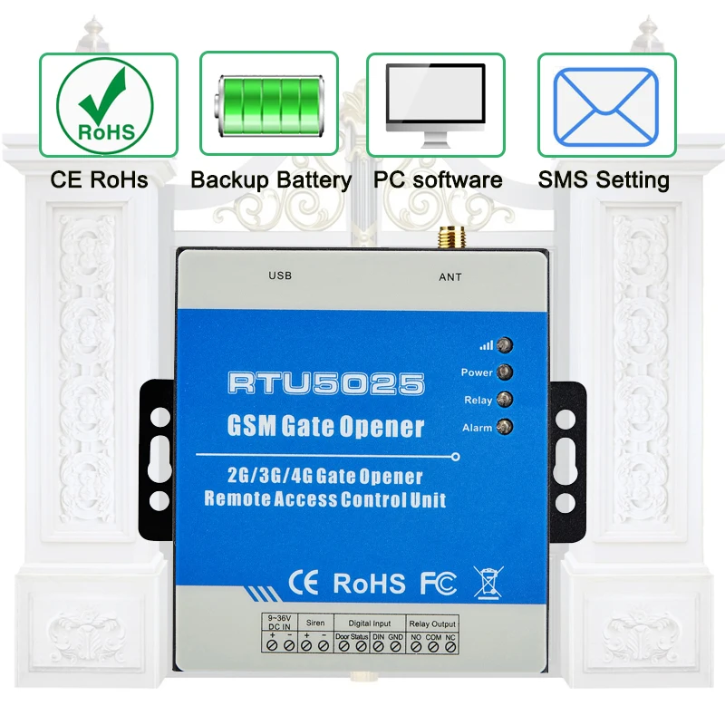 RTU5025 GSM Открыватель ворот реле телефон беспроводной пульт дистанционного управления доступ к двери