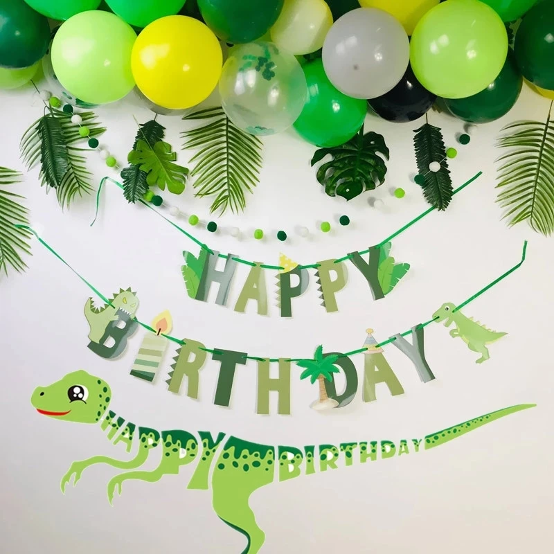 thumbnail image 2 of Dinosaur Happy Birthday Garland Banners Roar Dino Party Balloons Supplies Jungle Safari 1st Boy Kids Birthday Party Decorations 2 of 10