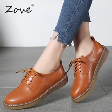 ZOVE/женские оксфорды; коллекция года; сезон осень; Модные Кожаные Туфли-оксфорды; женские мокасины; повседневная обувь на плоской подошве; кроссовки на шнуровке; обувь на плоской подошве