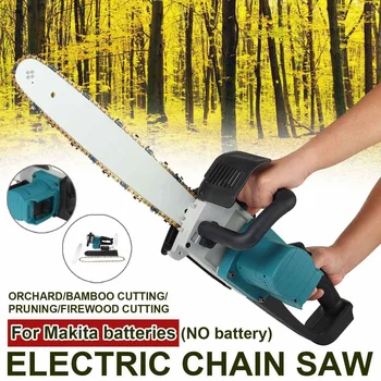 Price 1200W Cordless Electric Saw Chainsaw Wood Cutters Bracket Brushless Motor Power Too For 18v Makita Battery(Not Include Battery)