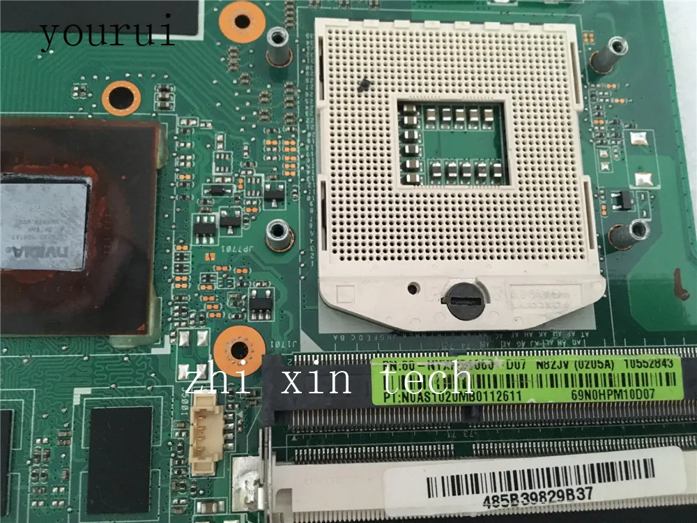 Yourui para Asus Original Computador Portátil Placa-mãe N82jv Mainboard Rev 2.0 Ddr3 69n0hpm10d07 Teste de Trabalho Perfeito Placa-mãe para notebook - Imagem 2