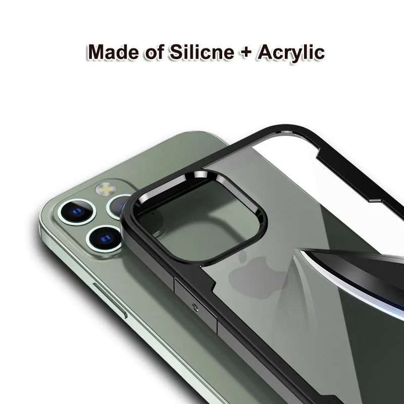 New Square Transparent Phone Case for iPhone 12 mini 11 Pro Max Acrylic Glass Hard Cover On APPLE Mobile iPhone12 Coque Capa