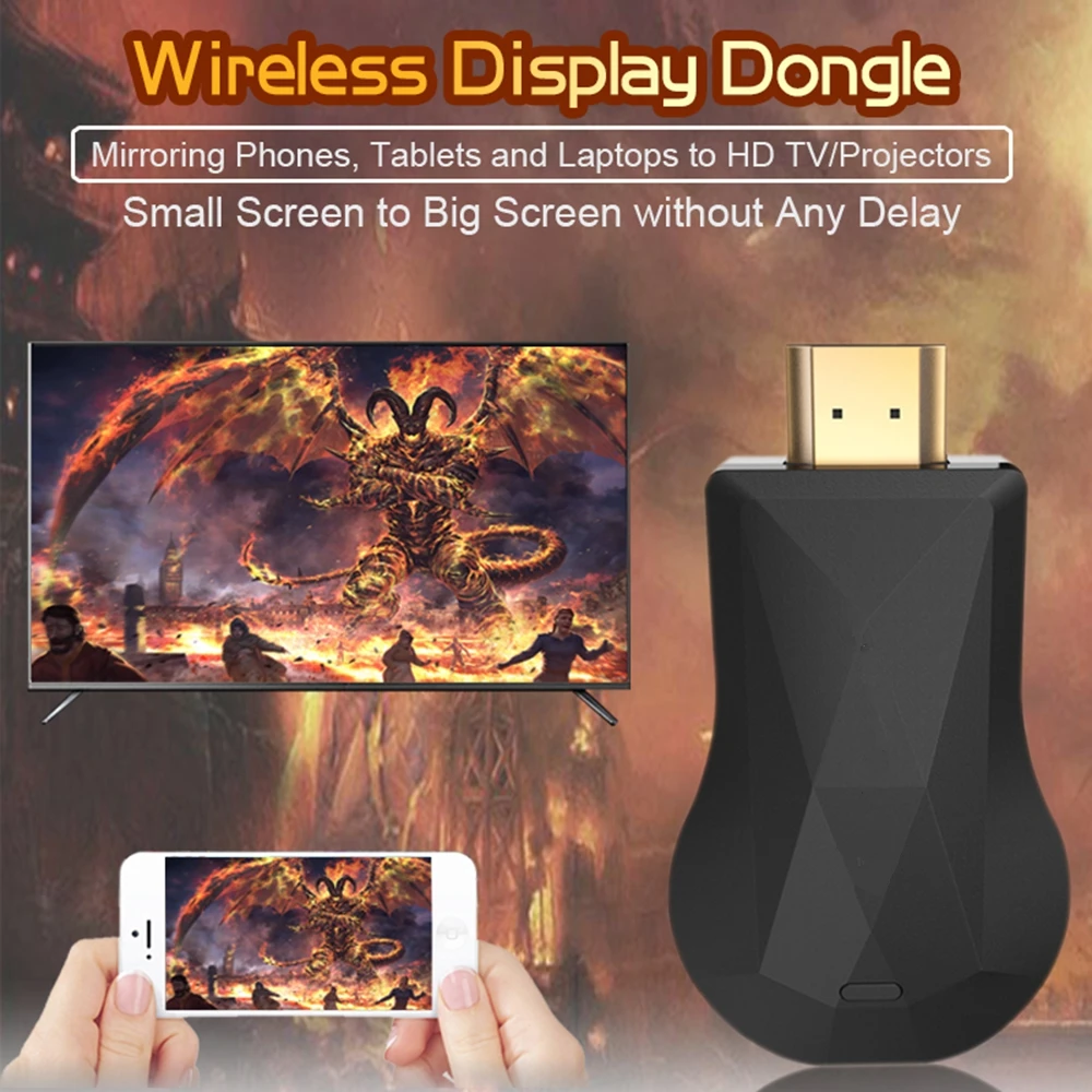 HDMI WiFi Display Dongle YouTube Netflix AirPlay Miracast TV Stick for Google Chromecast 2 3 for IOS Android TV Dongle Receiver