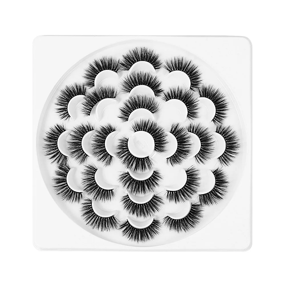 

13 Pairs Multilayered 3D Mink Hair False Eyelashes Natural Long Wispies Full Strips Eyelashes Makeup Tools Handmade Cruelty-free