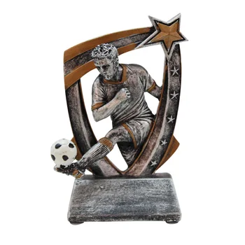 

Resin Silver Football Player Creative Trophy Ornament Sports Football Man Statue Miniature Home Decoration