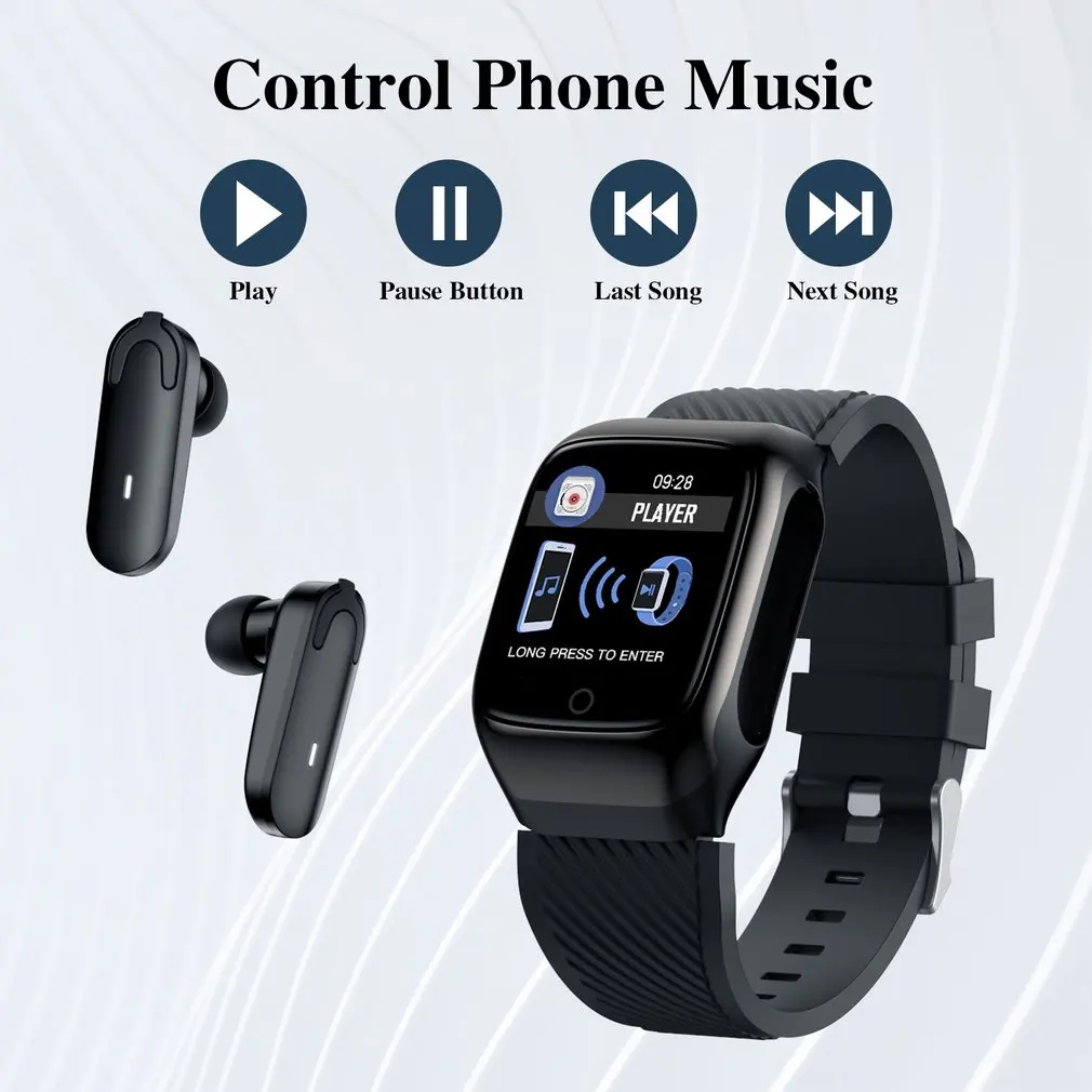 Fones de Ouvido com Bluetooth Relógio para Android Pulseira Relógio Inteligente Homem Toque Música Rastreador Fitness Pressão Arterial Correr Ios 8 arterial correr relógio para android ios