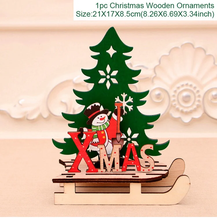 Орнамент с рождественской елкой рождественские деревянные рождественские украшения для дома Navidad рождественские украшения для стола счастливый год - Цвет: Large Snowman