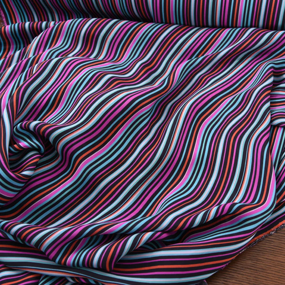 Очень мягкая на ощупь шелк жоржет ткань с радугой цифровая печать 18 момме 140 см