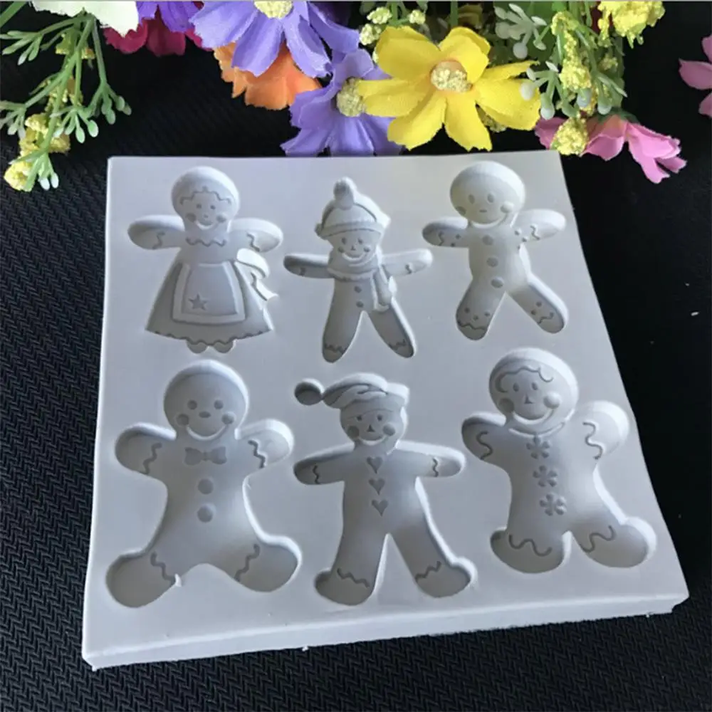 Практичная форма для печенья, 3D Пряничный человечек, Экологичная форма для Рождественского торта, удобная силиконовая форма для дня рождения, свадьбы, еды