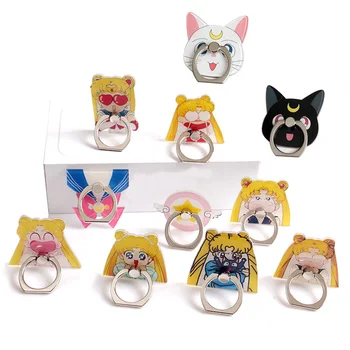 

Funnydog Sailor moon Pattern Plastic Mobile Phone Finger Ring Holder Universal For All Brands Phone And All Men And Women