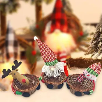 

Candy Basket Christmas Candy Storage Basket Decoration Santa Claus Storage Basket Gift Home Storage Basket авоська reusable 20*