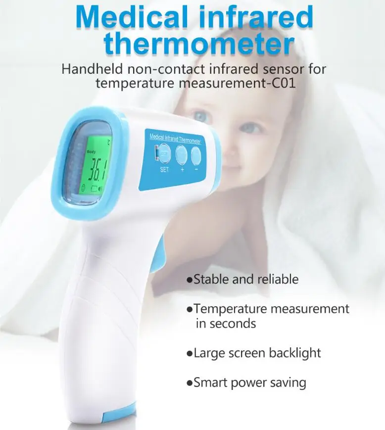 

4pcs Fast Shipping Baby/Adult Digital Termometer Infrared Forehead Body Thermometer Gun Non-contact Temperature Measurement Tool