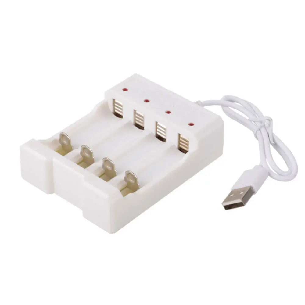 USB Battery Charger 4 Slots Universal Adapter for AA AAA Fast Charging