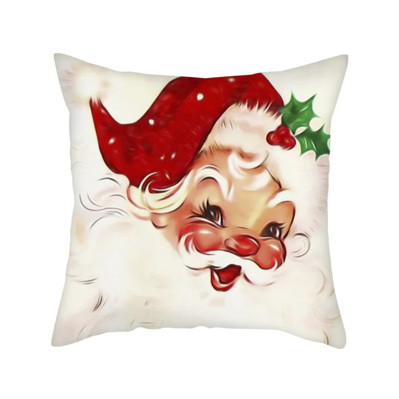 

Fuwatacchi Christmas Tree Elk Cartoon Pillow Caes Xams Santa Claus Pattern Cushion Cover Home Sofa Car Decor Throw Pillowcase