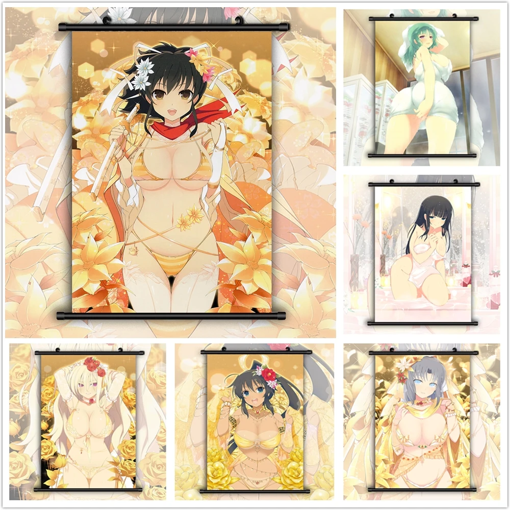 Senran Kagura халат свадебное платье Аниме Манга HD печать плакат свиток