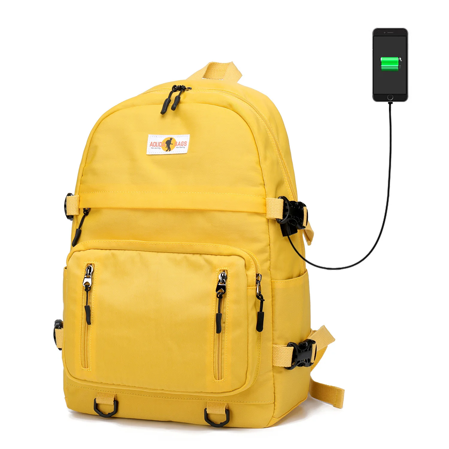 

2019 New Nylon Student Schoolbag Female Korean Version Campus Student Shoulder Bag Simple Men's Backpack Travel Leisure Bag B347